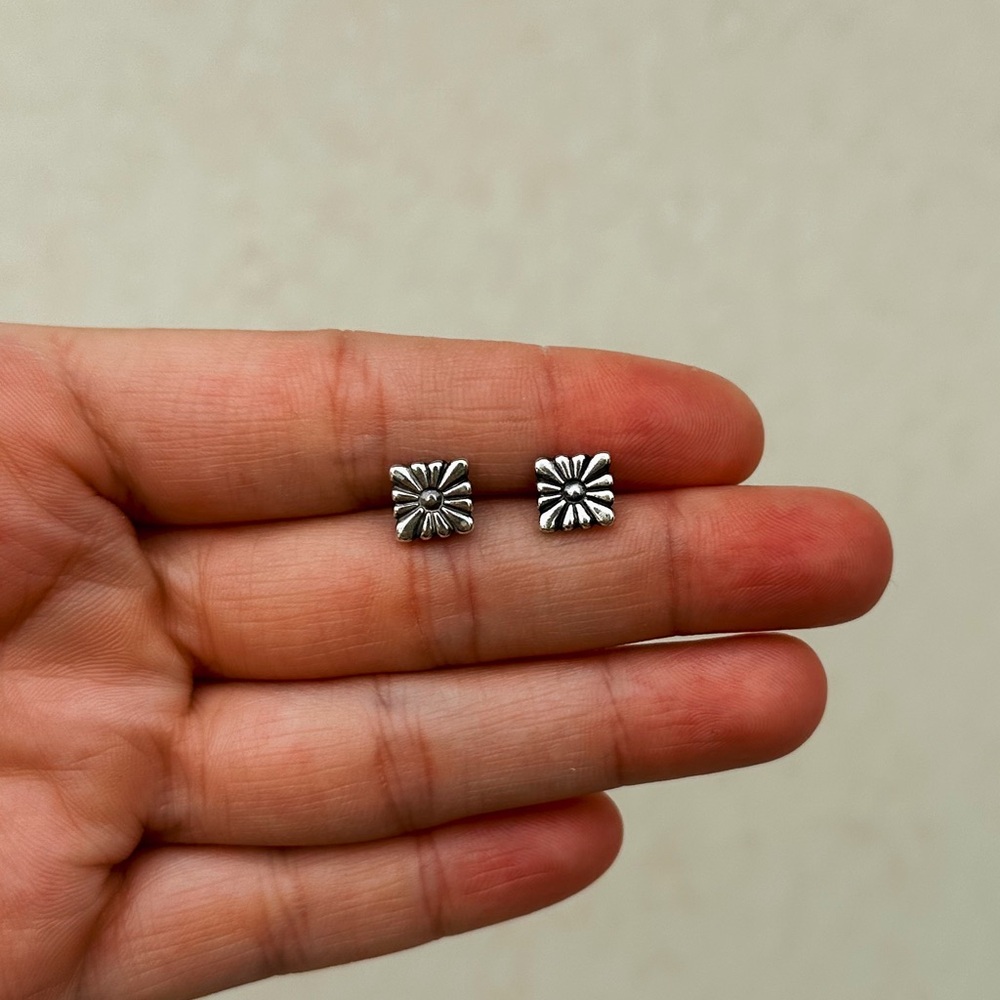 .925 Stamped Earrings - Picture 3 of 3